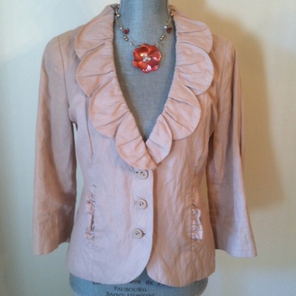 CAbi jacket pink petal collar